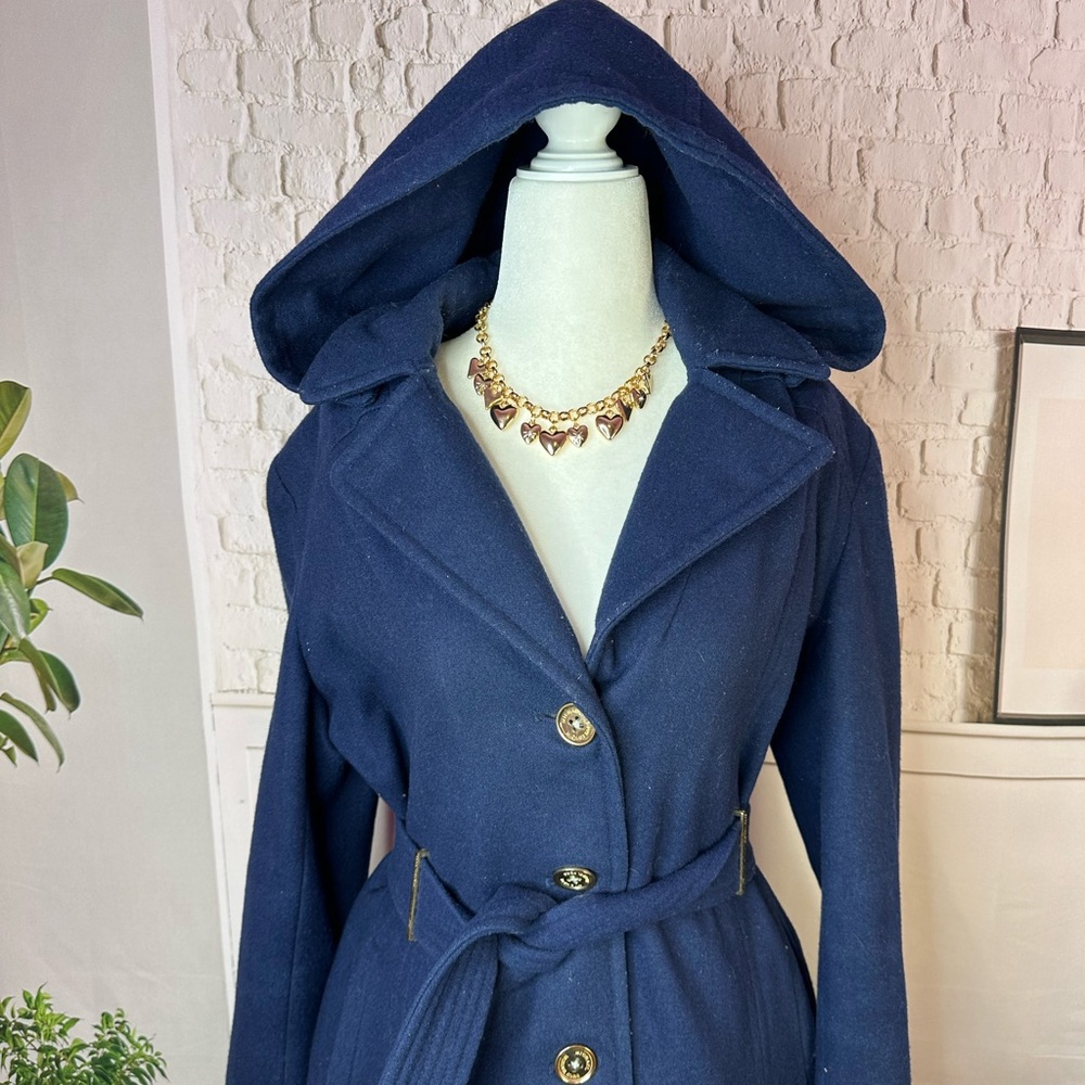Michael Kors Deep Blue Trench Coat size 10 - Picture 3 of 8